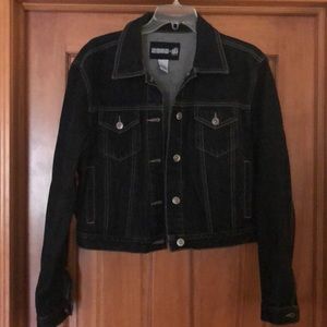 Black denim crop jacket
